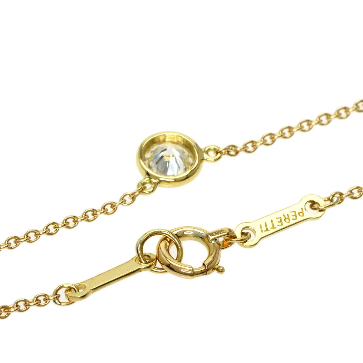 Tiffany diamond necklace K18 yellow gold W598