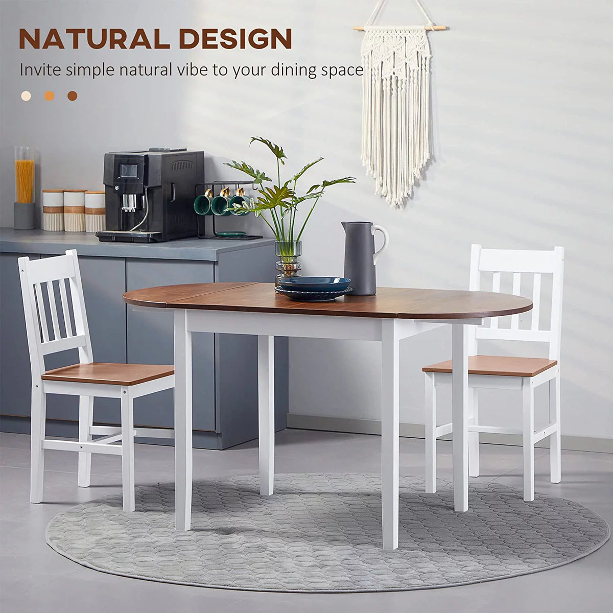 Brown Drop Leaf Solid Wood Dining Table X533