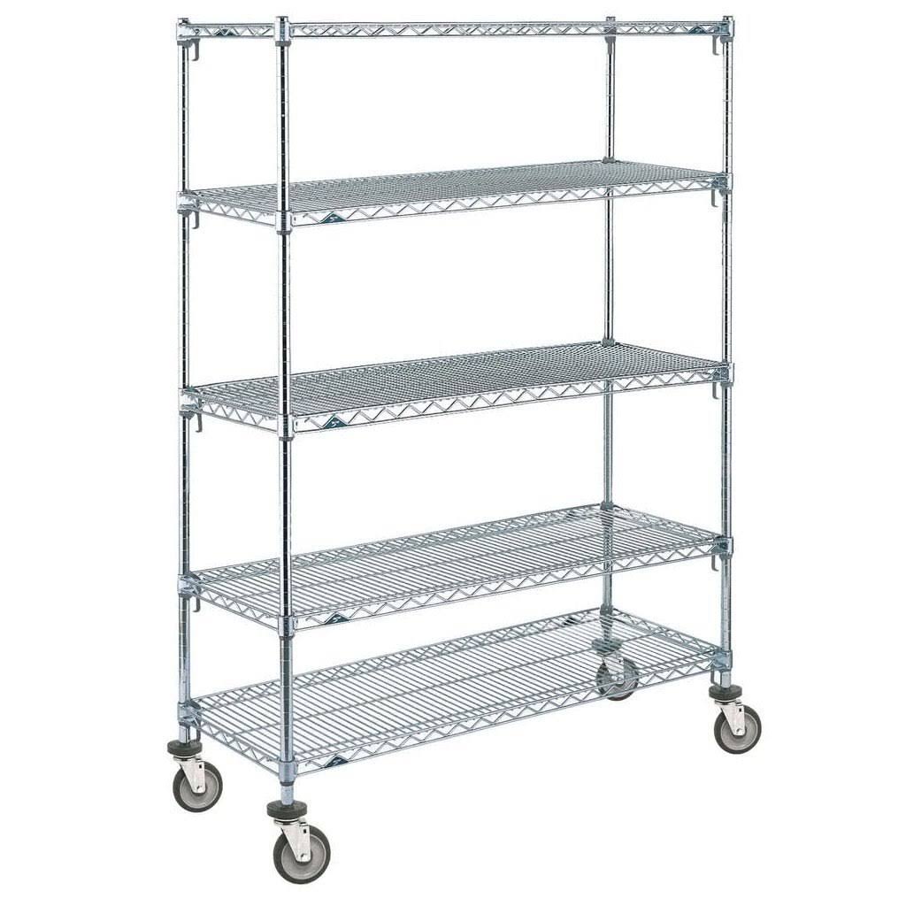 Chrome 5-Tier Stem Caster Cart V417249