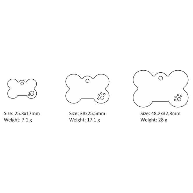 Diamante Pet ID Tag Bone M38298