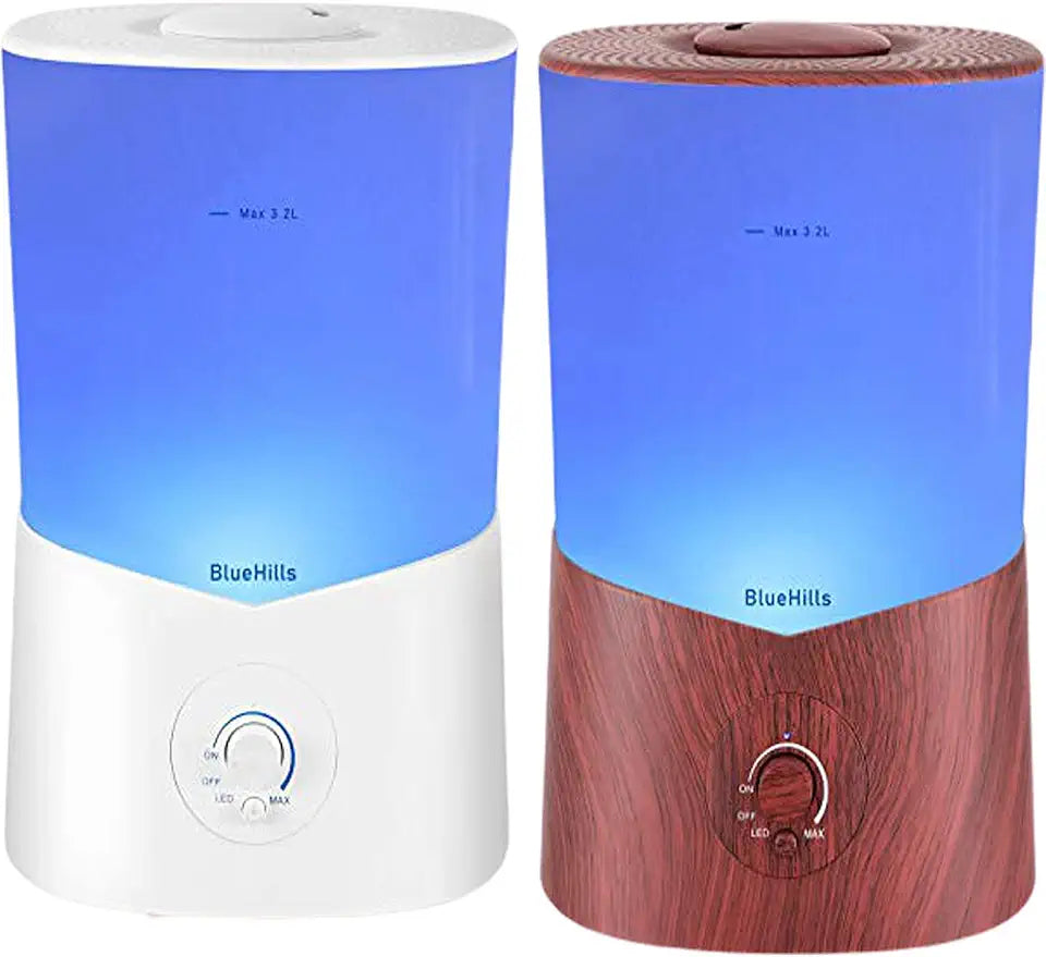 3000 ML Set of 2 Extra Large Essential Oils Diffusers Dark Wood Grain and White D451891