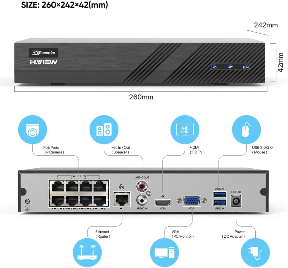 8 Channel 4K POE NVR Recorder K659817