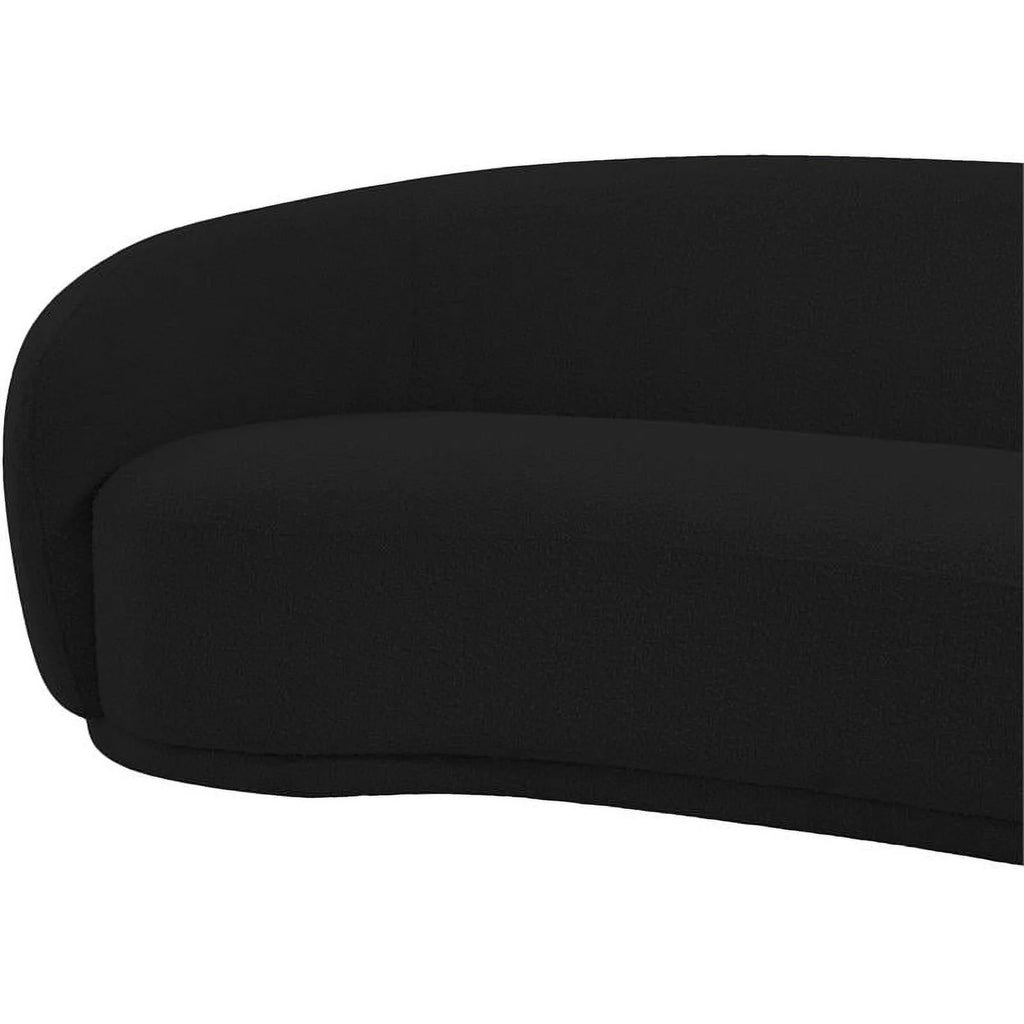 Black Boucle Fabric Loveseat I45502