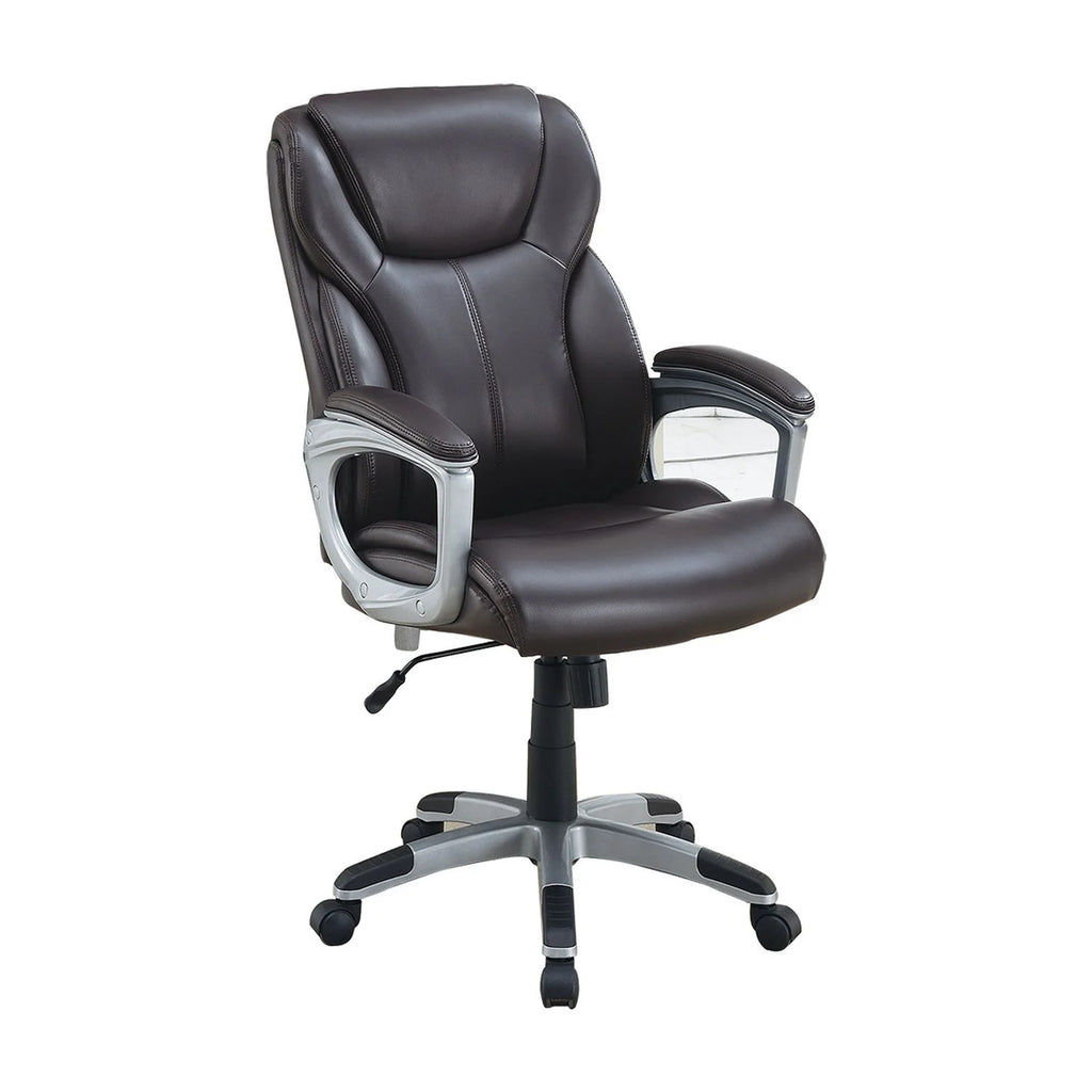 Brown Office Chair with Adjustable Height and Padded Armrests T58585