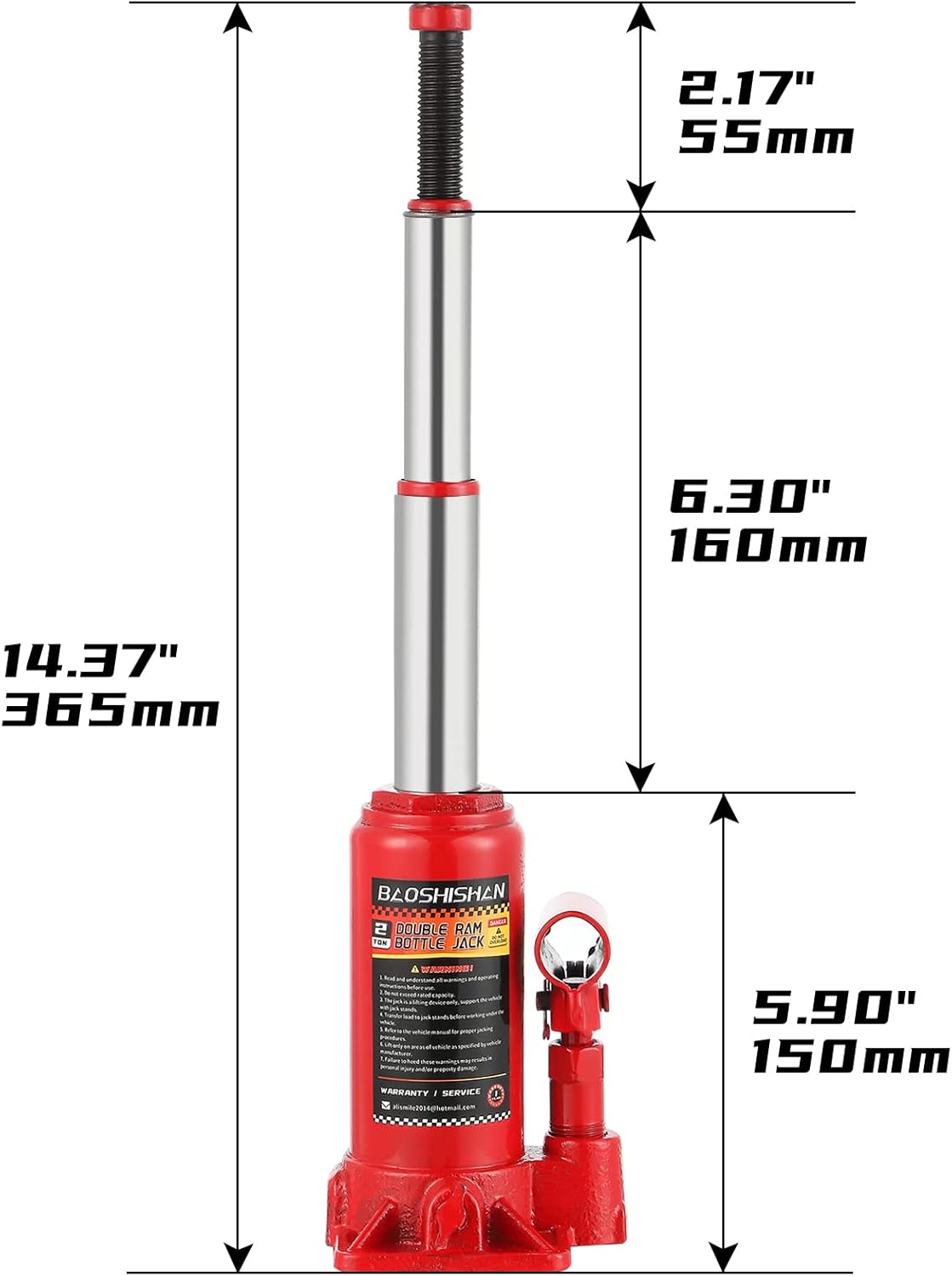2 Ton Hydraulic Bottle Jack with Carrying Case P75333