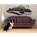 Beige 59in x 23in Cityscape Wall Decal J861615
