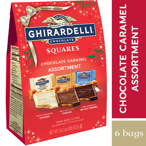 Assorted Chocolate Caramel Squares, Case of 6 W365