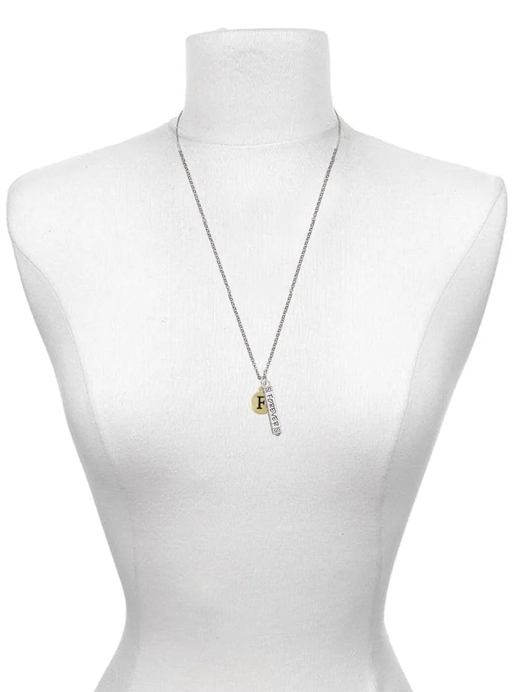 Goldtone Silvertone Charm Necklace, 23" P67003