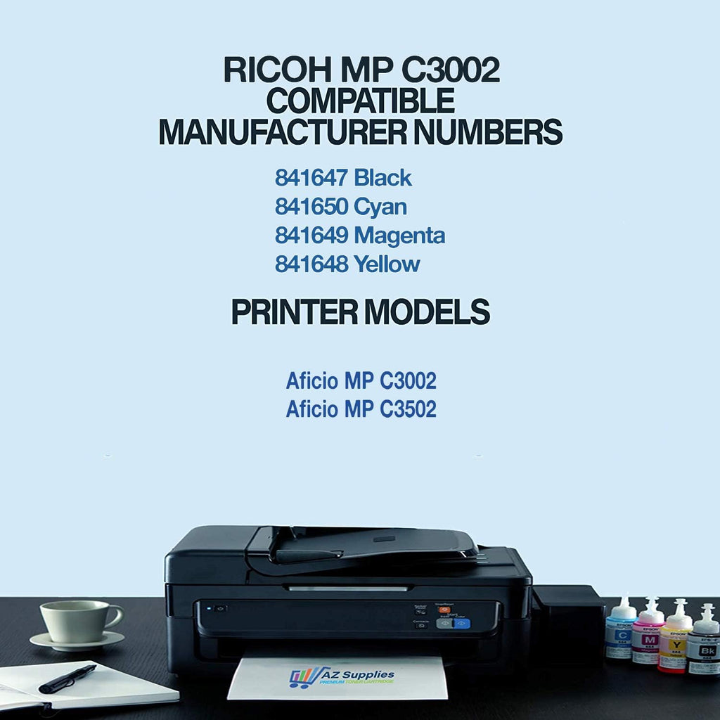 4 Packs Toner Cartridge for Ricoh Aficio MP C3002 C3502 I447847