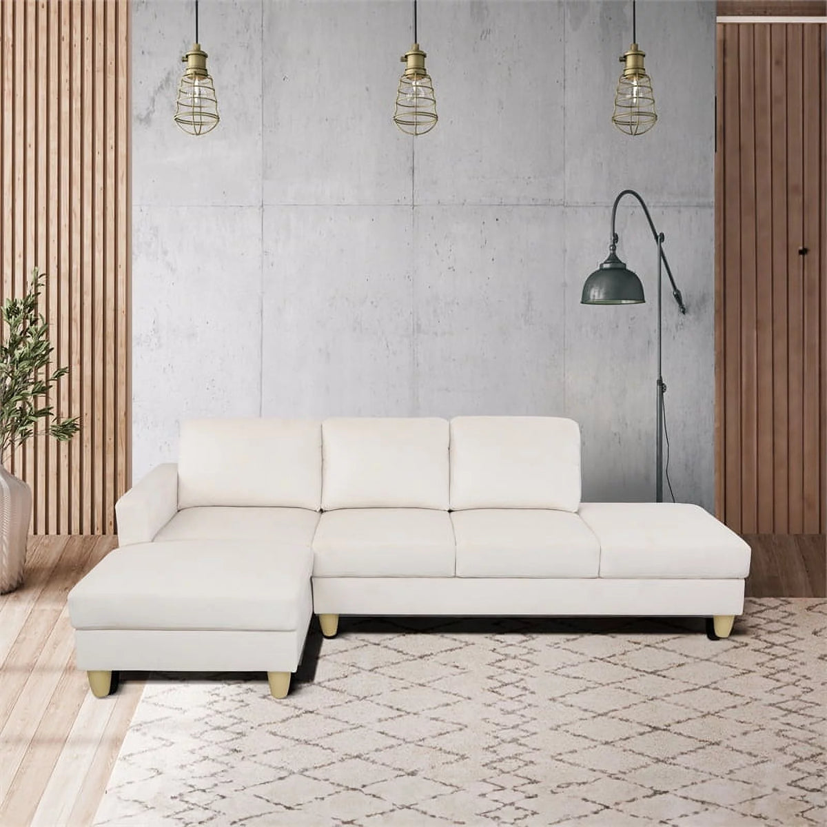 Cream White Sectional Sofa B580