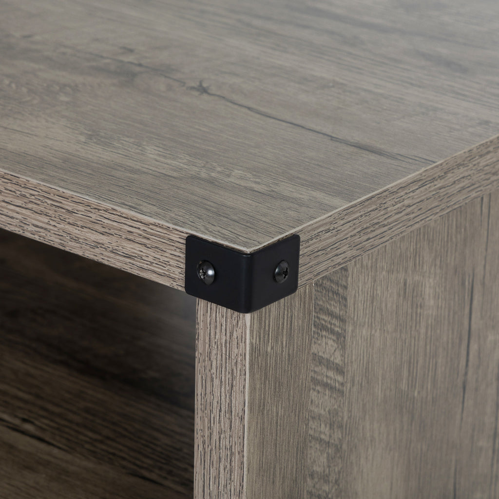 Farmhouse Nightstand with Power Outlets, USB Ports, Cabinet, Storage Shelf P813282