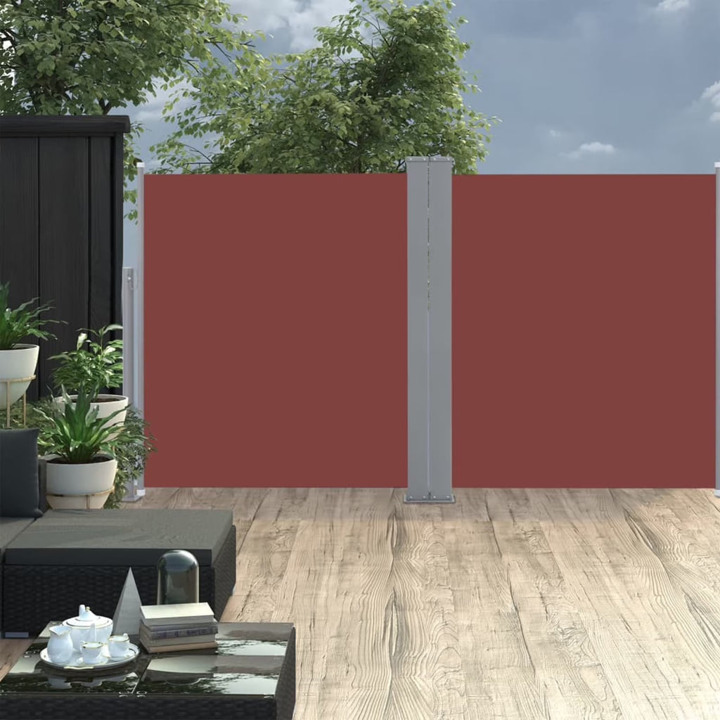 Retractable Side Awning Brown 55.1"x236.2" X619183
