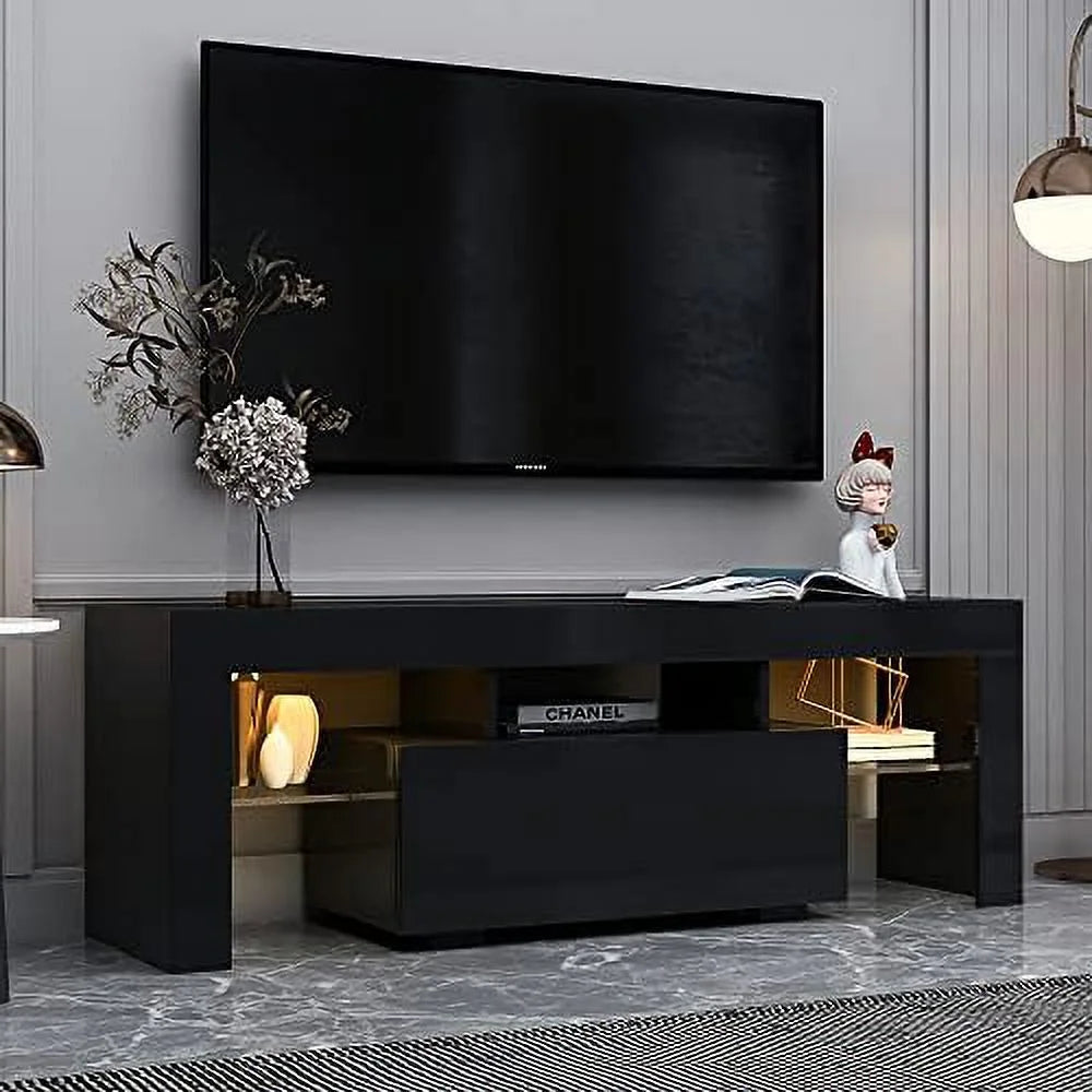 Modern TV Stand with 2 Cabinets Entertainment Center Wood TV Unit O1625