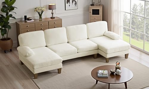 Forest Green Chenille 4-Seat U Shaped Sectional Sofa L72340
