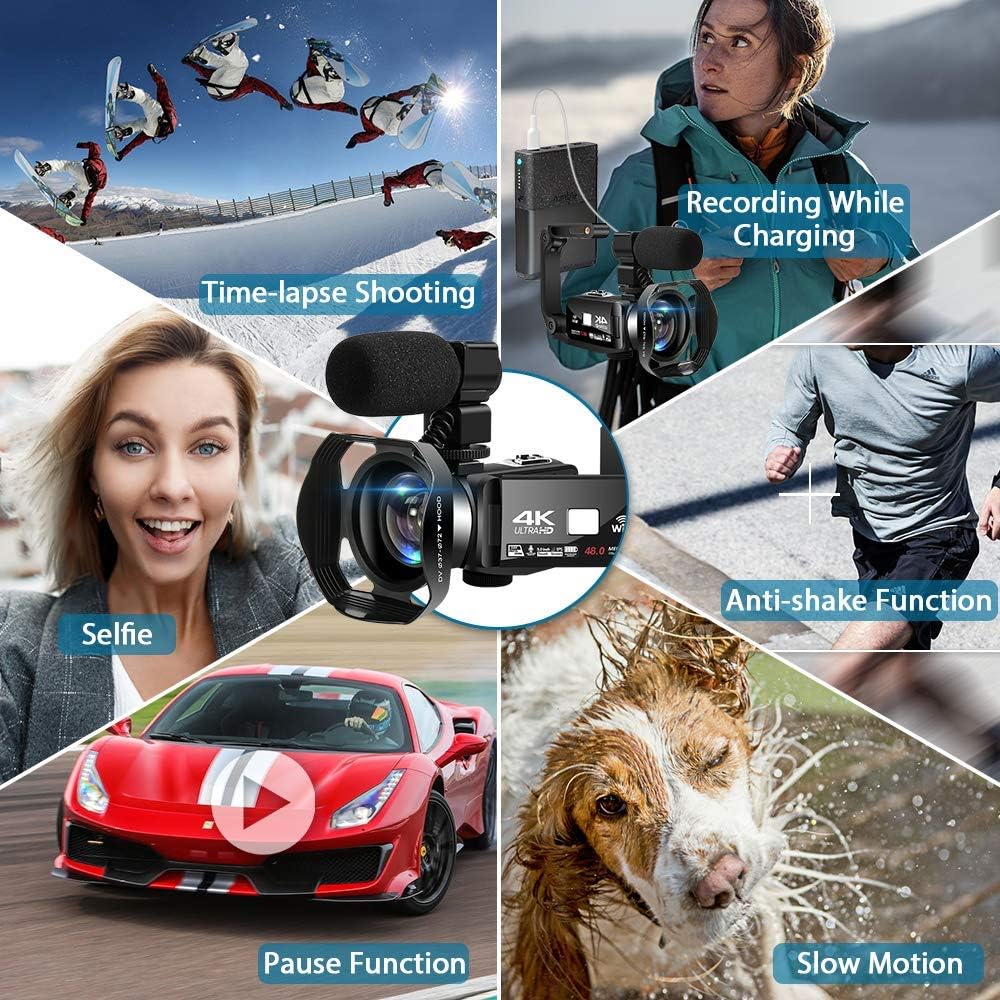 4K 60FPS 48MP 18X Digital Camcorder with Touch Screen and Remote Control M5572