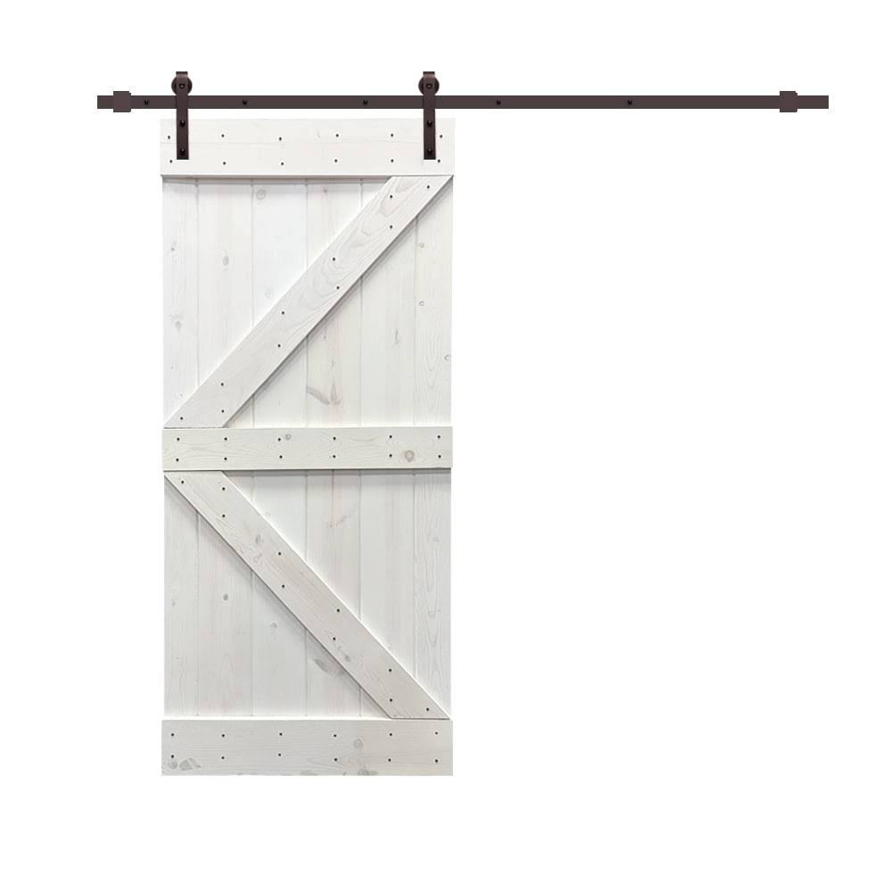 Colonial Maple Stained Wood Sliding Barn Door with Hardware Kit T555110
