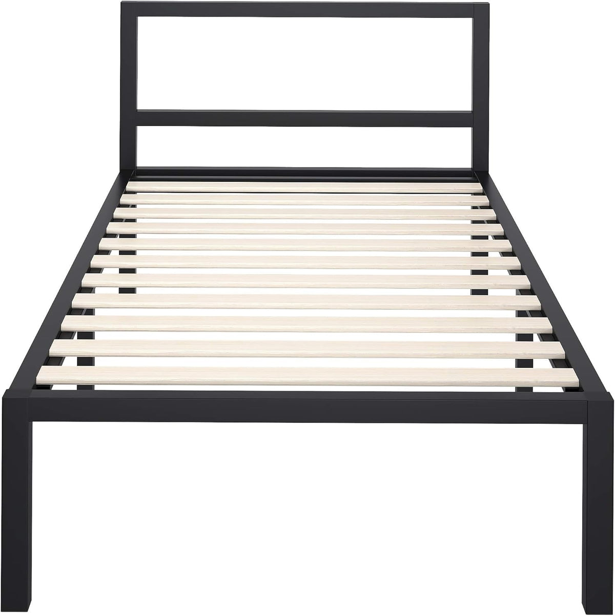 Black Twin Size Metal Bed Frame with Headboard W17684