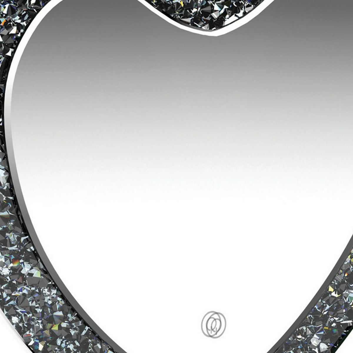 20 Inch Heart Crystal Trim Glass Vanity Mirror T4146