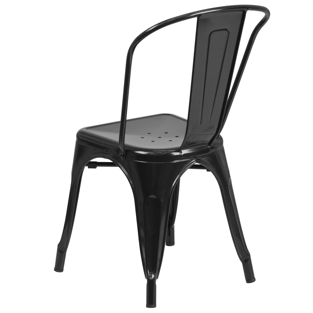 Black Metal Stackable Chair F64517