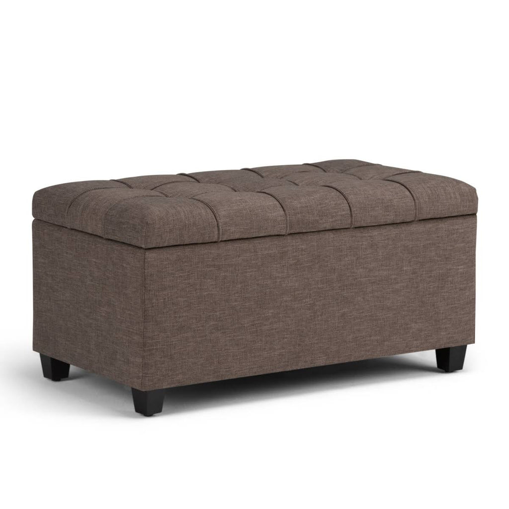 Midnight Black Storage Ottoman Bench G584