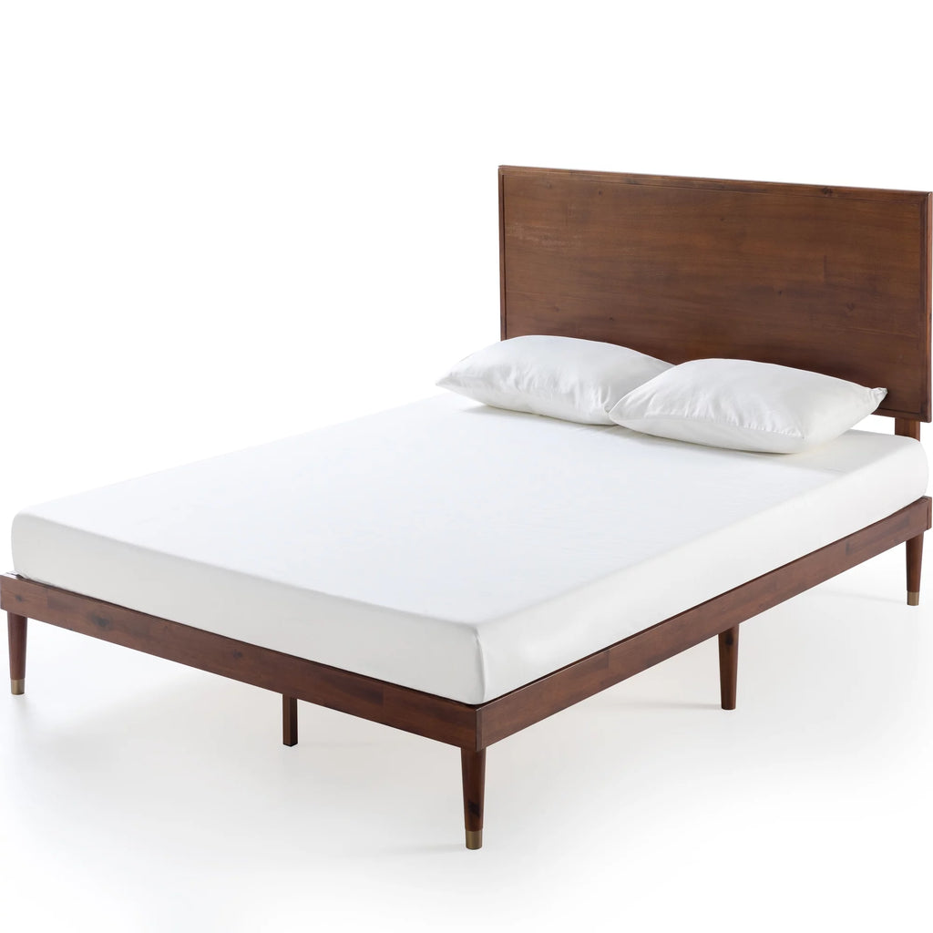 Queen Wood Platform Bed Frame with Adjustable Headboard Z158