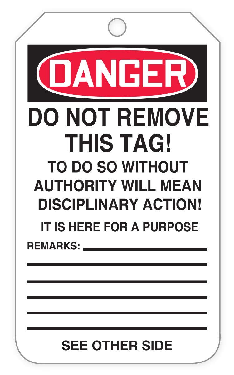 Danger No Entry Decontamination in Progress Safety Tags, 100 per Roll, Pack of 2 T212665