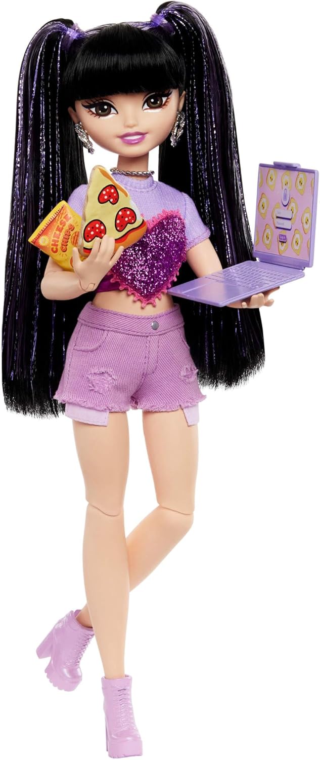 Renee Posable Fashion Doll with Long Black Hair, 11 Pieces I605997