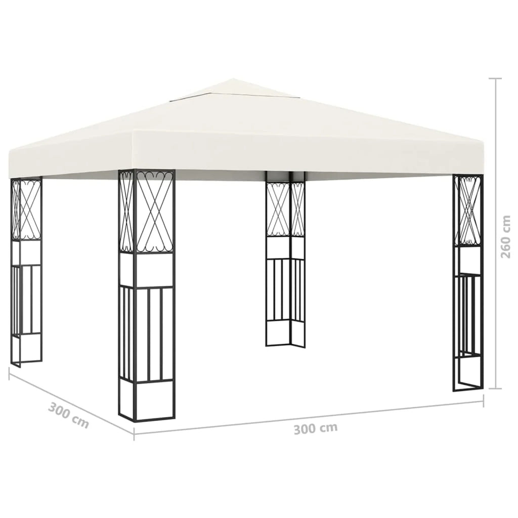 Cream Steel Frame Party Tent Canopy 9.8ft x 9.8ft x 8.5ft O472