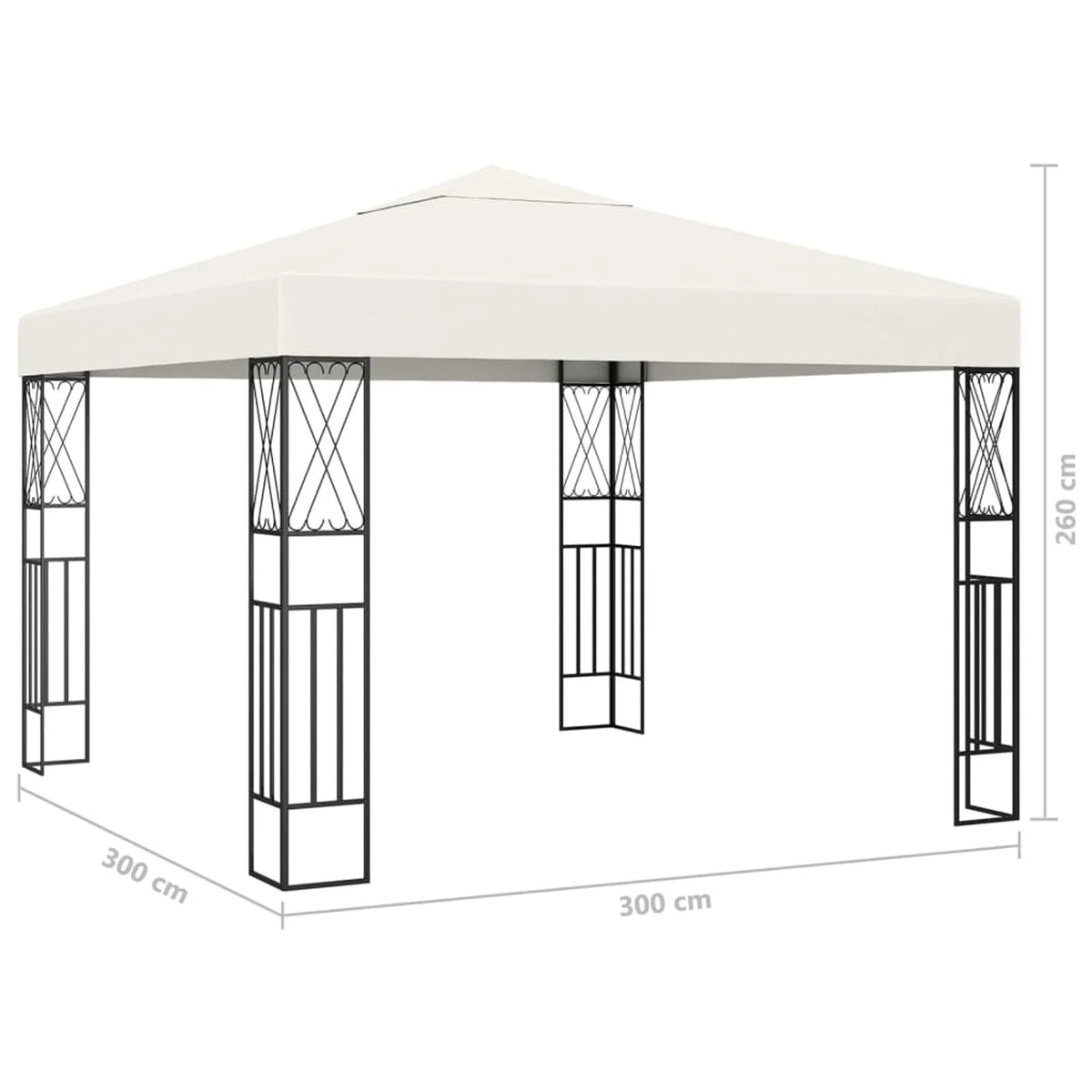 Cream Steel Frame Party Tent Canopy 9.8ft x 9.8ft x 8.5ft O472