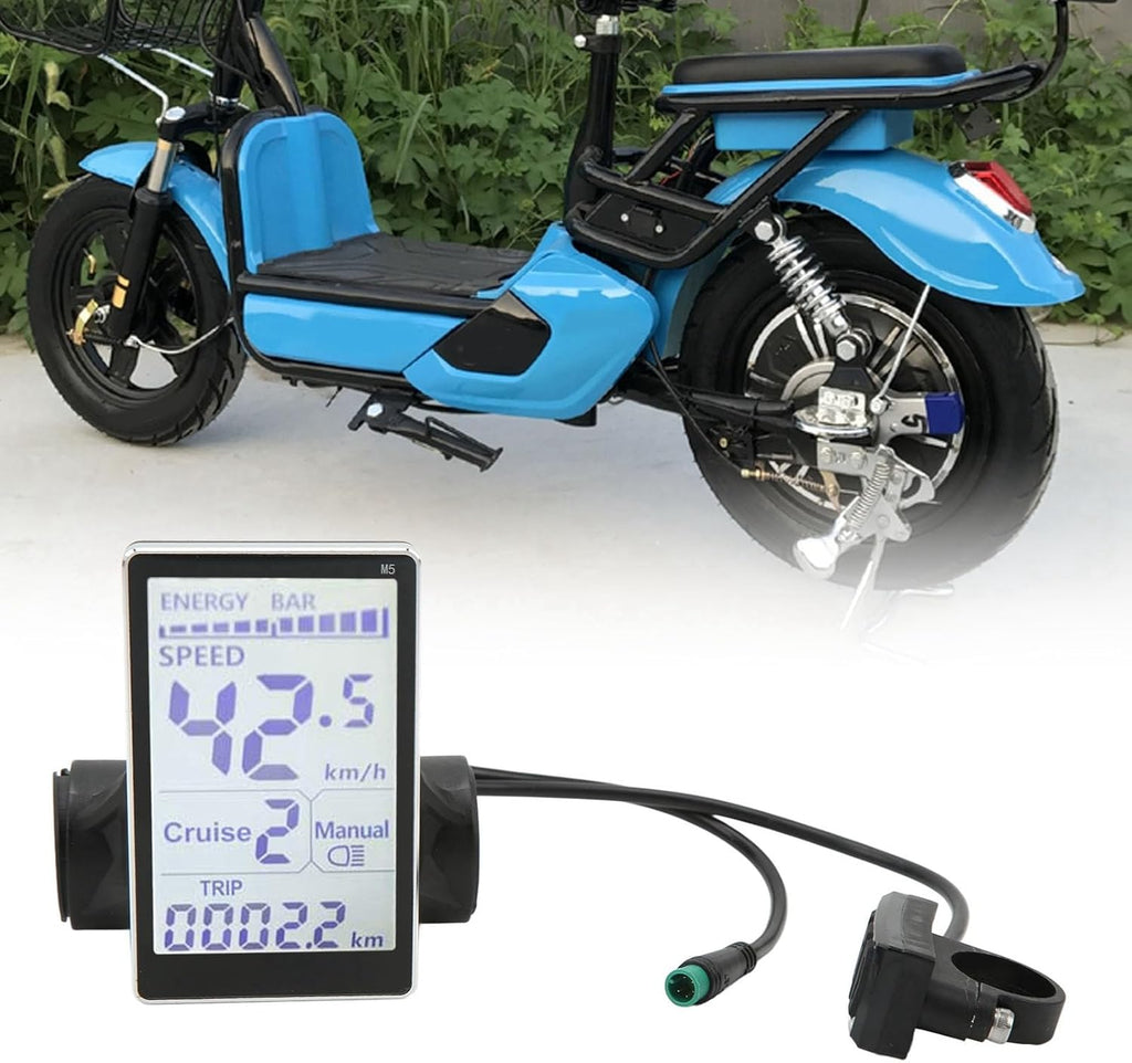 24V 36V 48V 60V 5 Pin M5 LCD Panel Screen for 31.8 22.2mm Handlebar Electric Bikes G3210