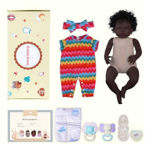 18-Inch Realistic Black Baby Doll with Clothes and Toy J286
