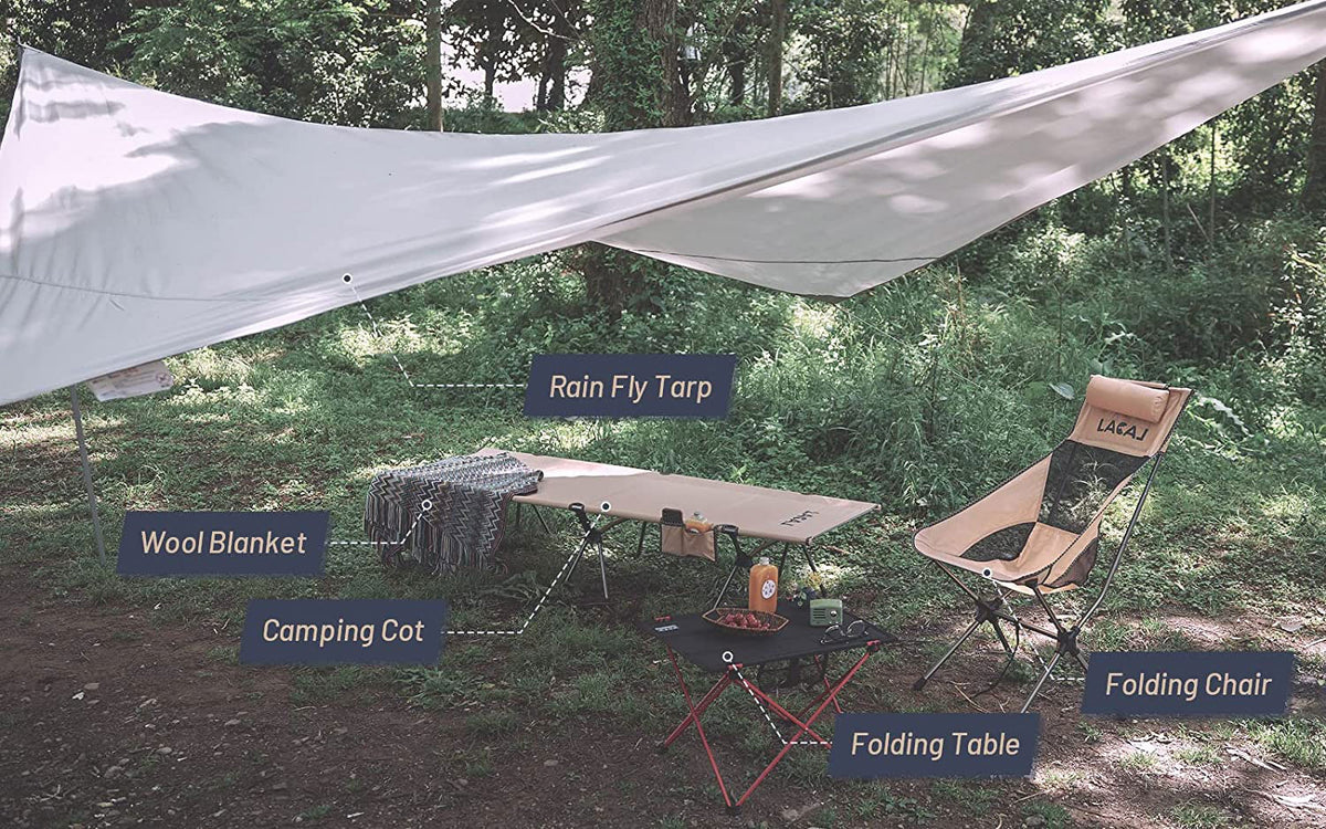 Foldable Camping Cot with Side Pocket and Storage Bag S826