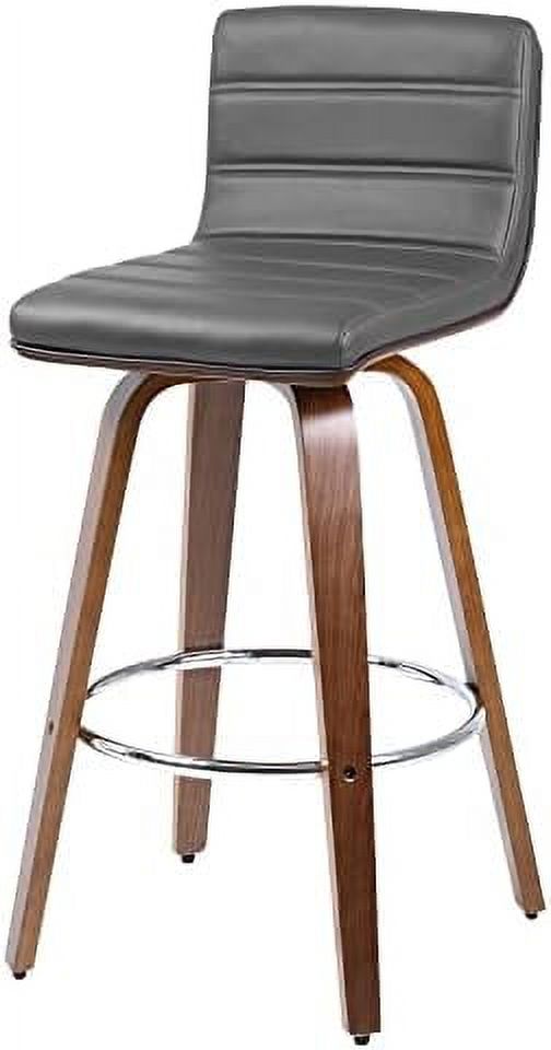 Swivel Stool with Back Set of 2 PU Leather Counter Height Stool L794