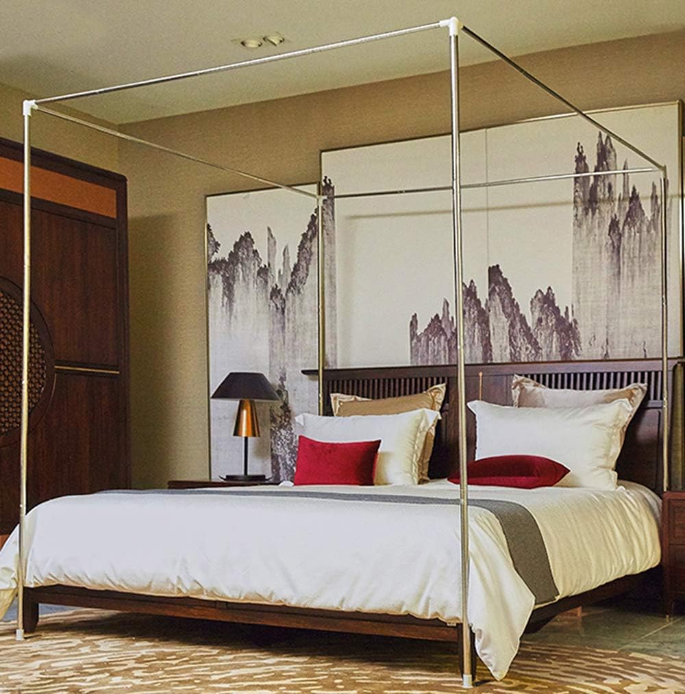 Queen Size Stainless Steel Canopy Bed Frame Poles Pack of 2 C184720