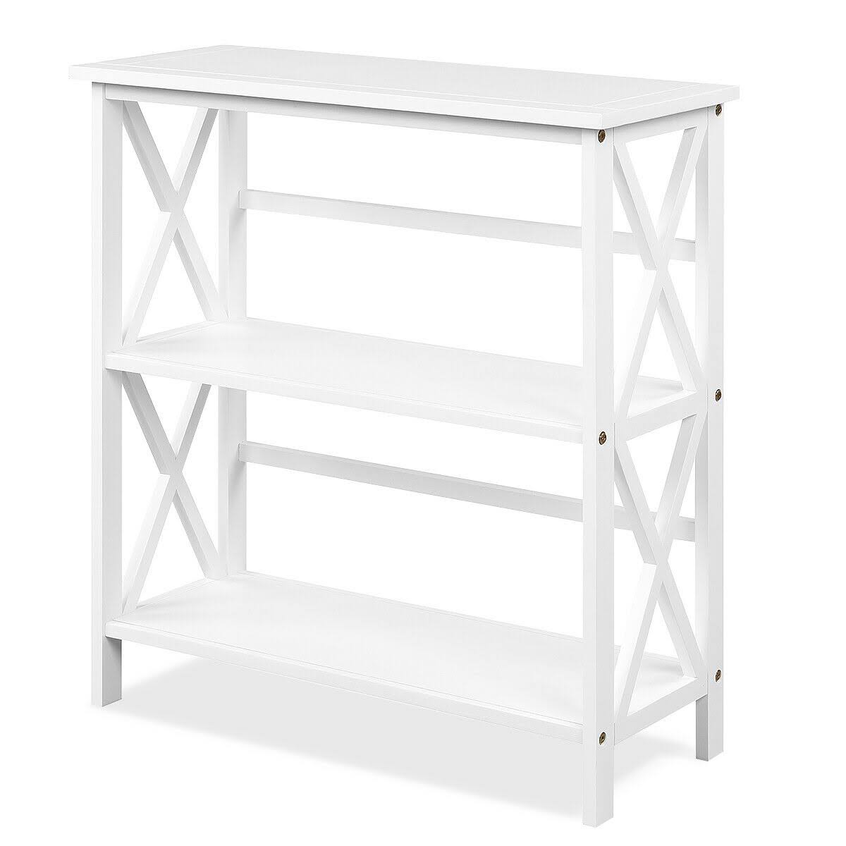 3-Tier White Wooden Open Shelf Bookcase P6555