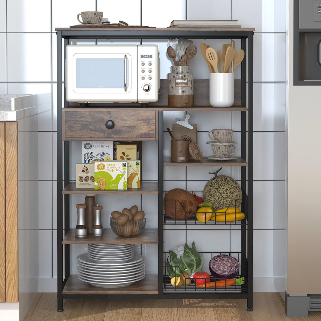 5-Tier Kitchen Bakers Rack with Storage E1526