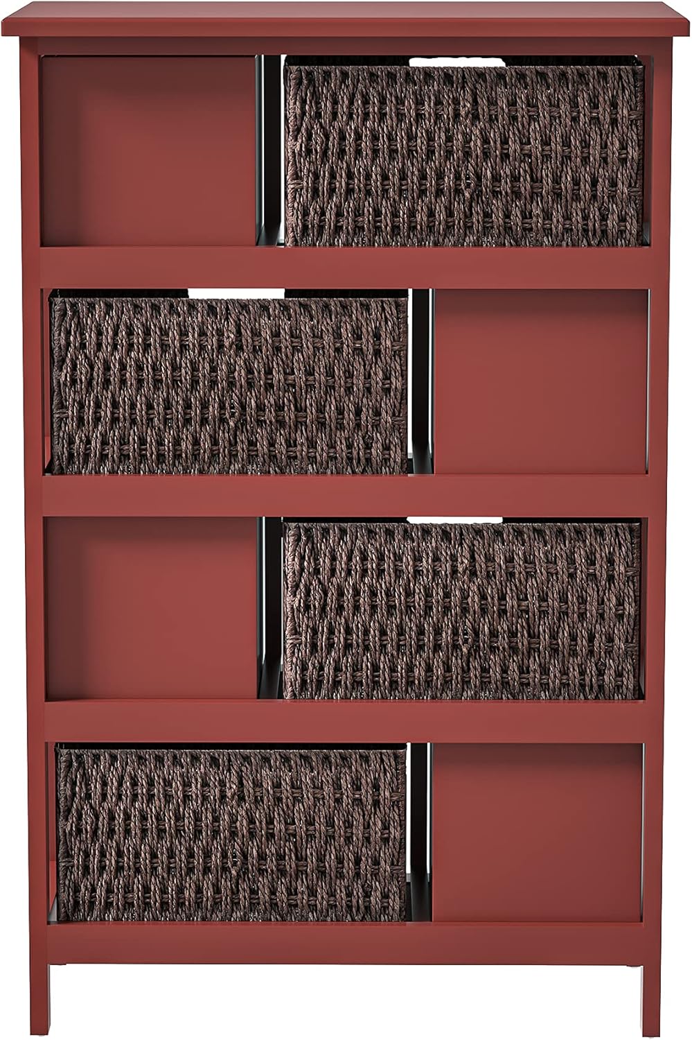 Red Storage Cabinet with 4 Drawers and 4 Baskets V5397