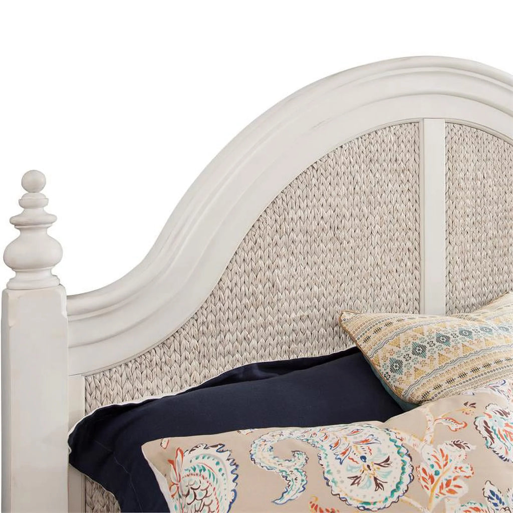 Dove White Queen Woven Wood Headboard I911