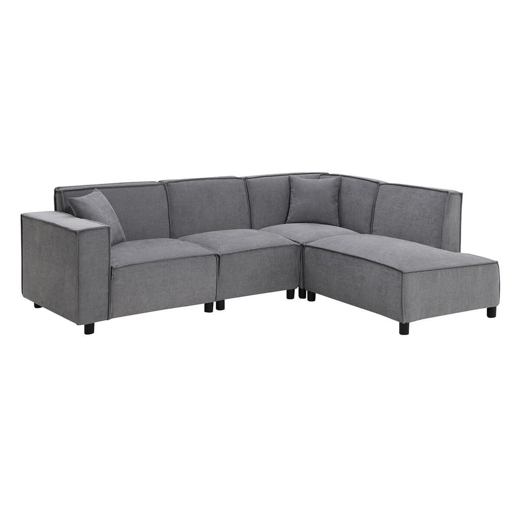 97\*74" Chenille Fabric L-shaped Sectional Sofa with Chaise Lounge G7198
