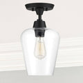 One Light Semi Flush Mount Black L617