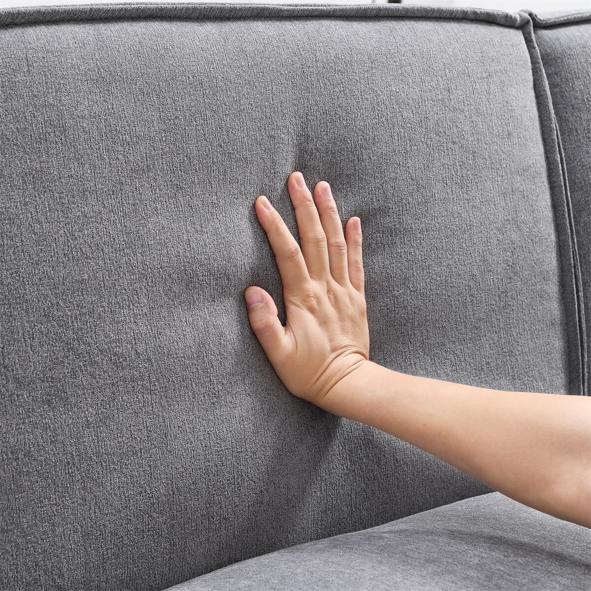 97\*74" Chenille Fabric L-shaped Sectional Sofa with Chaise Lounge G7198