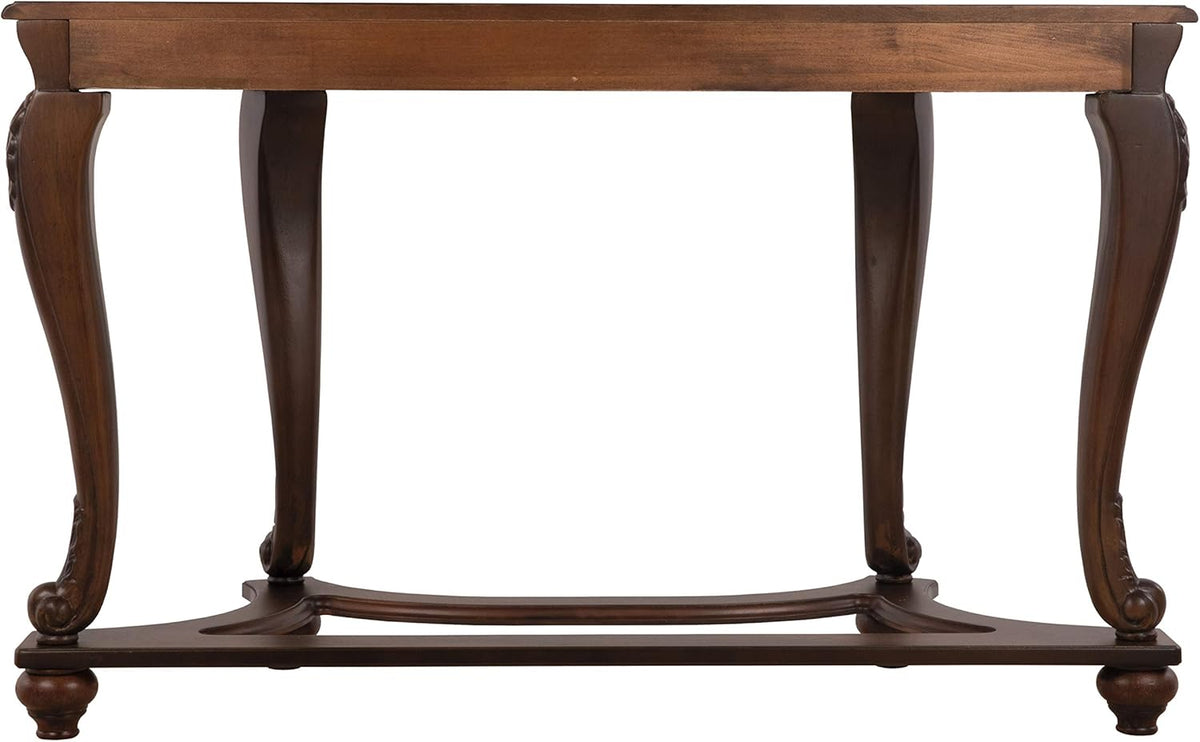 Dark Brown Glass Top Sofa Table U429