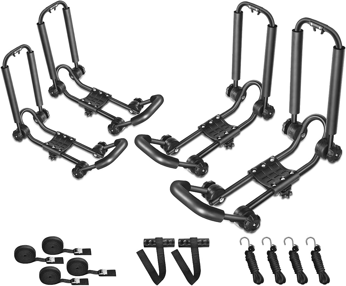 2 Pair Double Folding J Bar Kayak Rack Car Roof Carrier U23819