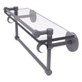 Matte Gray Glass Gallery Shelf with Towel Bar K333331