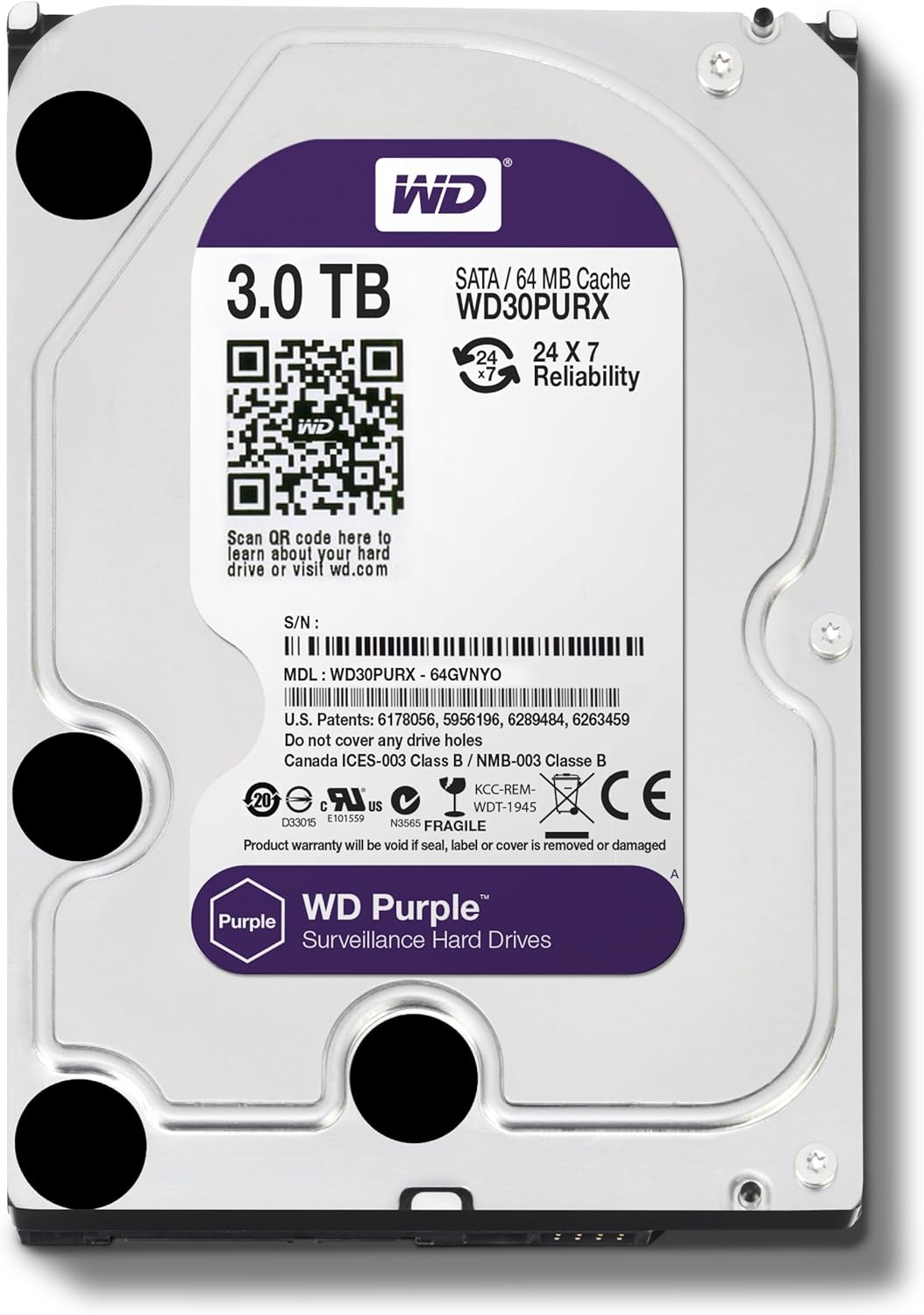 Purple 4TB Surveillance Hard Disk Drive X232223
