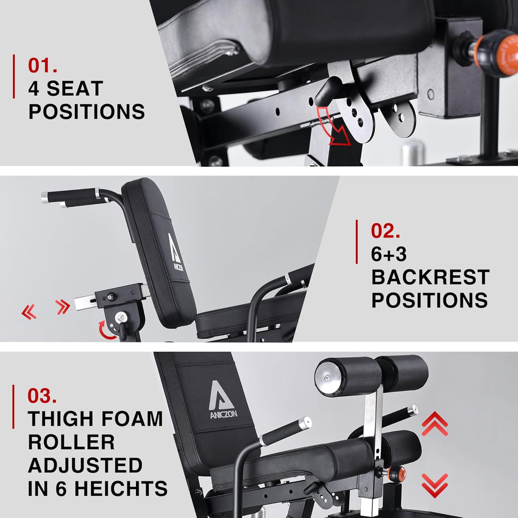 Leg Extension and Curl Machine with Adjustable Seat D36790