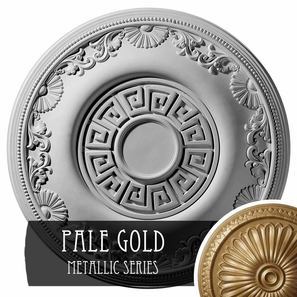 Hand-Painted Pale Gold Ceiling Medallion D858362