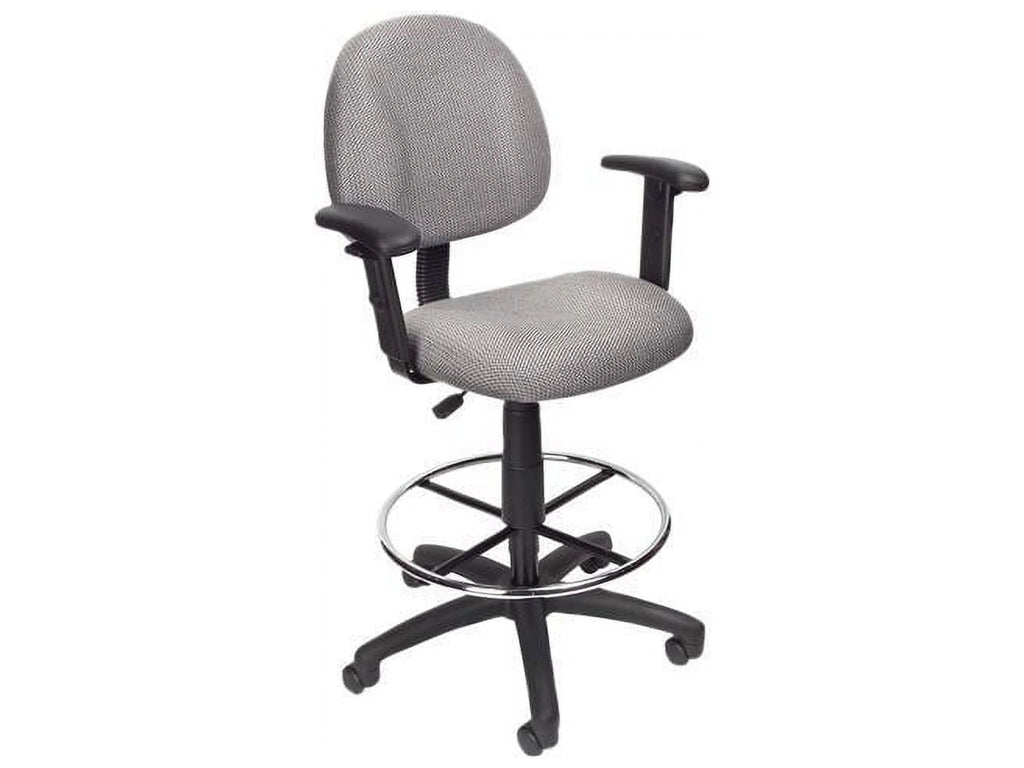 Gray Fabric Drafting Stool with Arms I991660