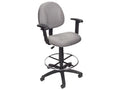 Gray Fabric Drafting Stool with Arms I991660