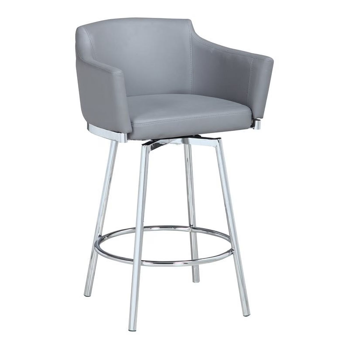 Gray Modern Club Counter Stool with Memory Swivel B552
